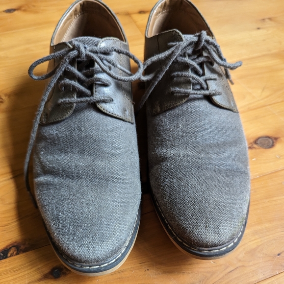 GEORGE men's gray canvas lace-up casual loafers - Picture 2 of 5